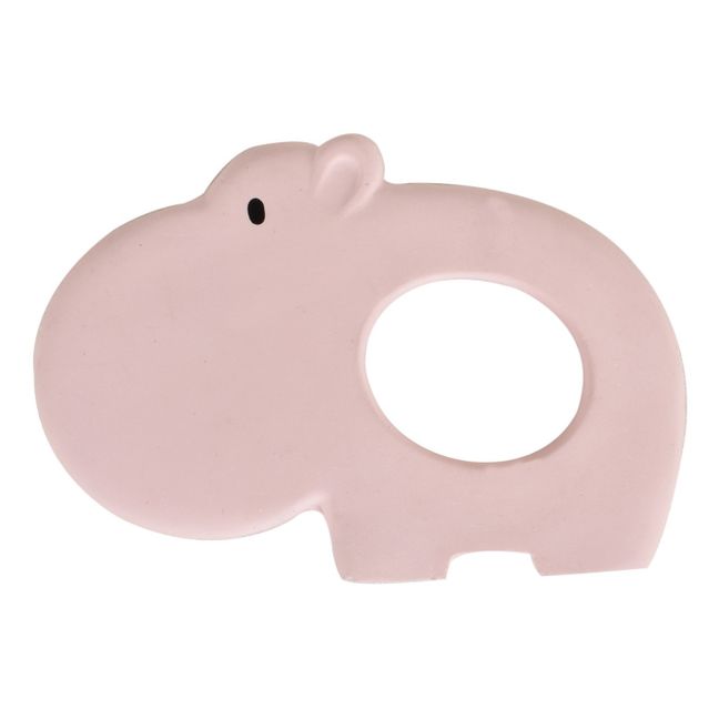 Hippo Natural Rubber Teething Ring Powder pink