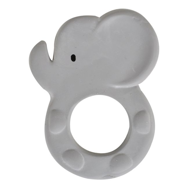 Elephant Natural Rubber Teething Ring Light grey