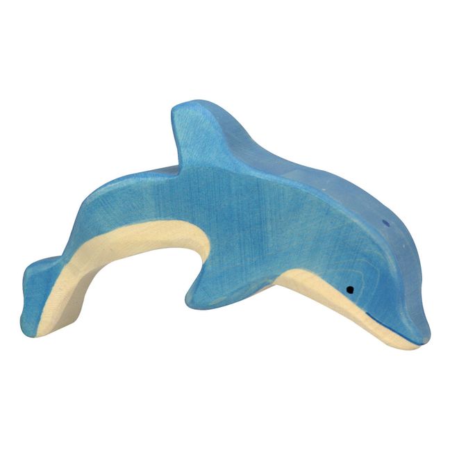 Statuetta di delfino in legno Blu