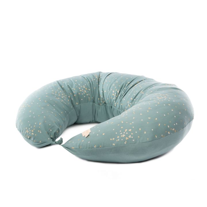 Cuscino d'allatamento Luna Confetti in cotone bio | Verde- Immagine del prodotto n°1