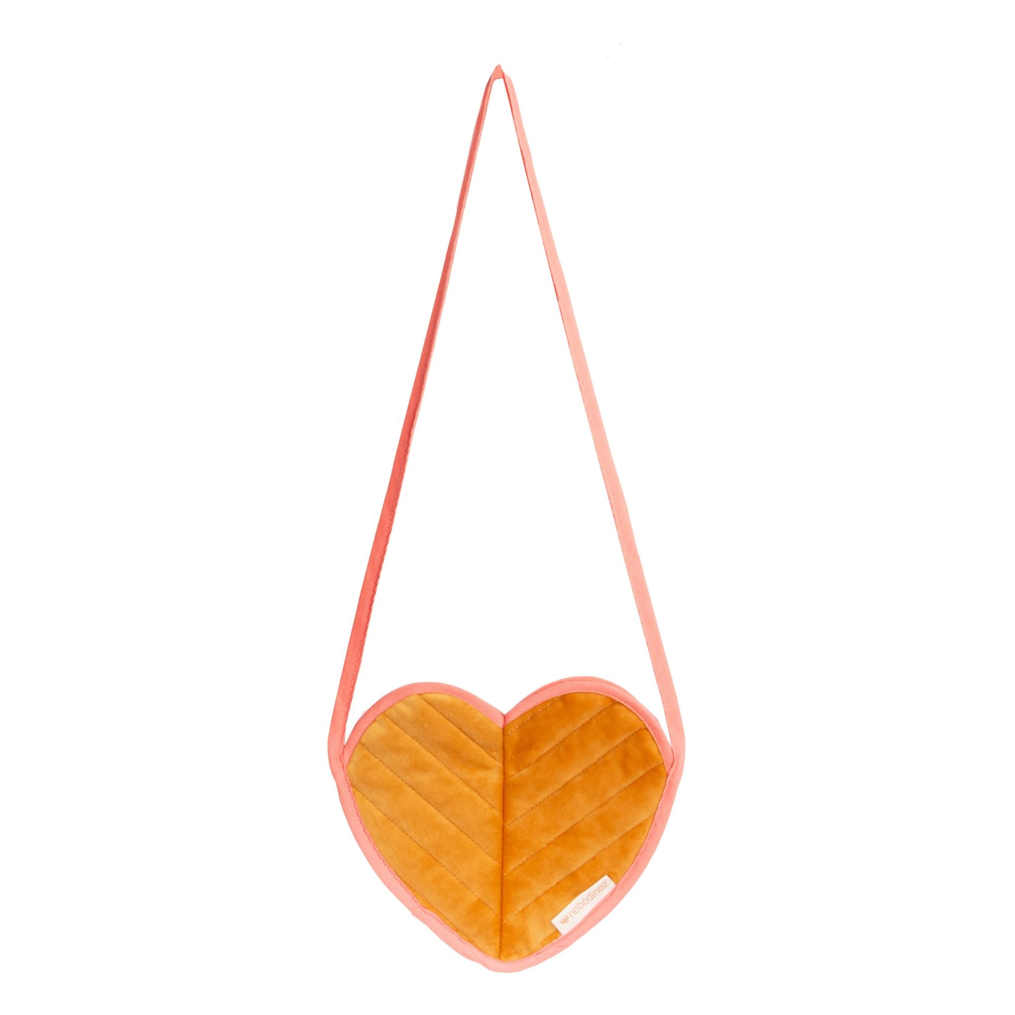Savanna Velvet Heart-Shaped Bag | Mustard- Product image n°0