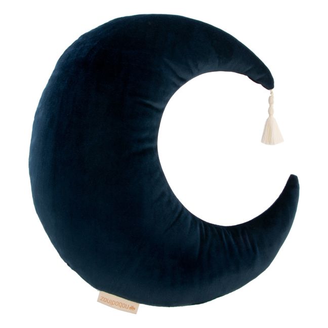 Coussin Pierrot en velours | Bleu nuit