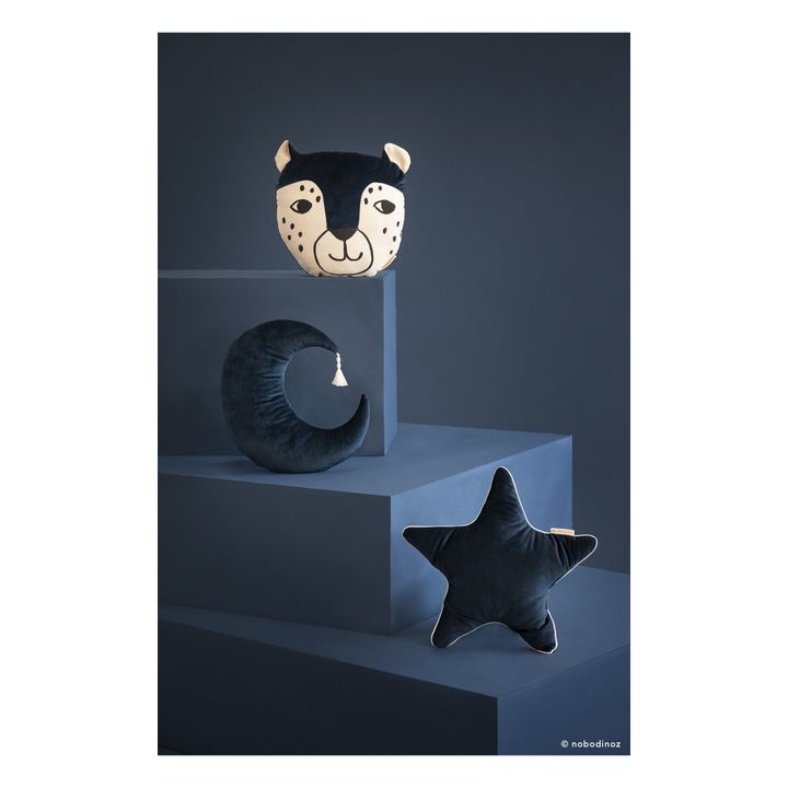 Coussin Pierrot en velours | Bleu nuit- Image produit n°4