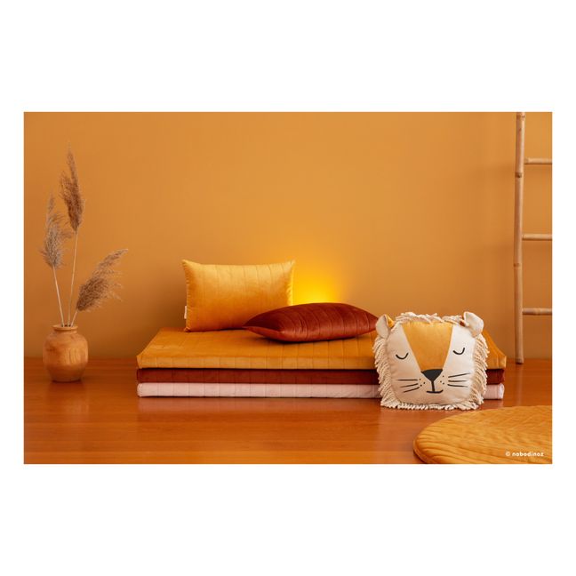 Large Akamba Velvet Cushion | Mustard