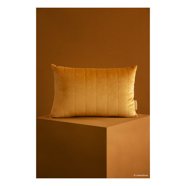 Grande cuscino in velluto Akamba | Giallo senape- Immagine del prodotto n°3
