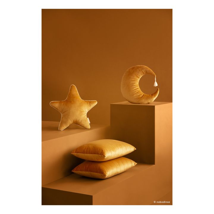 Large Akamba Velvet Cushion | Mustard- Product image n°4