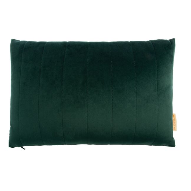 Grande cuscino in velluto Akamba Verde scuro