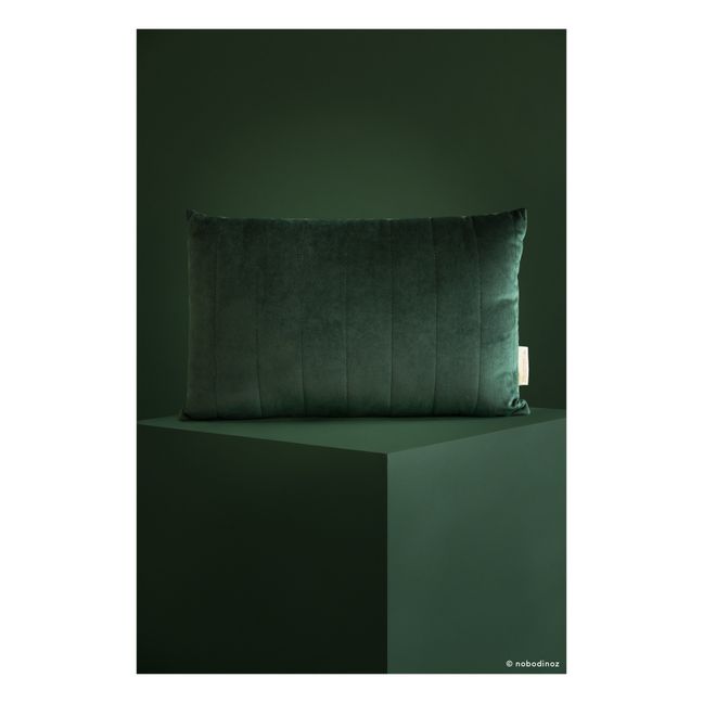Large Akamba Velvet Cushion | Dark green