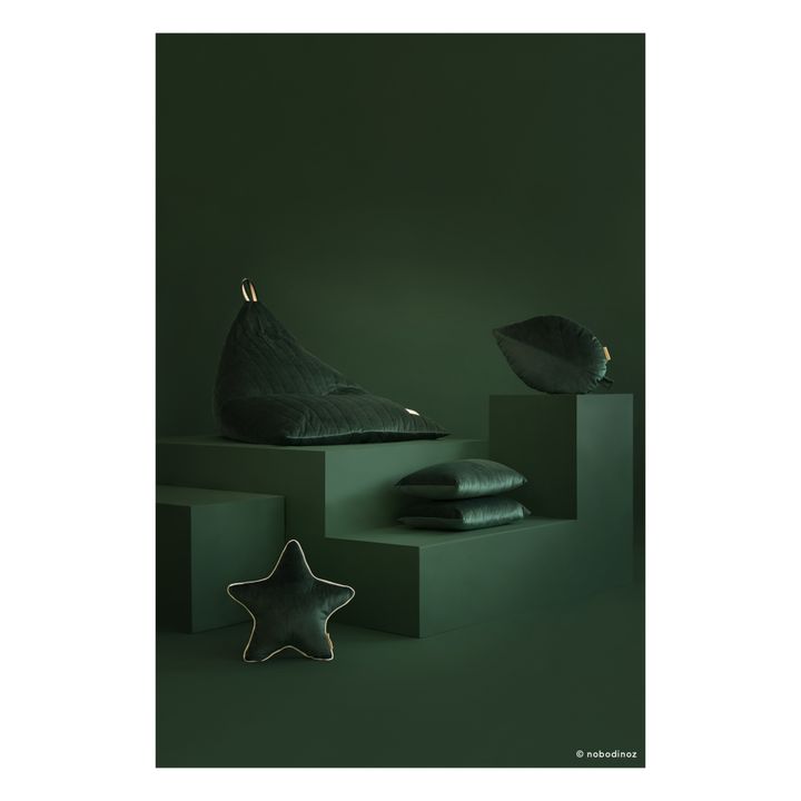 Large Akamba Velvet Cushion | Dark green- Product image n°3