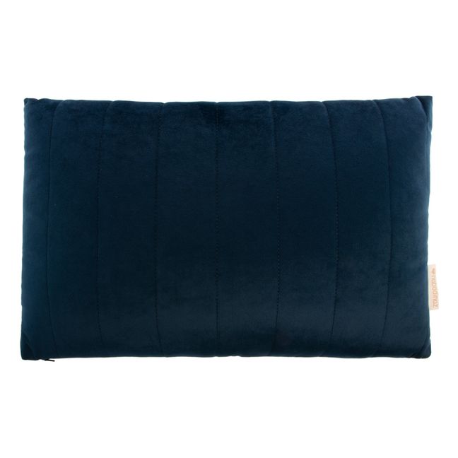Grand coussin Akamba en velours | Bleu nuit