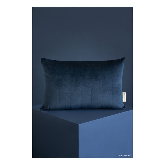 Grand coussin Akamba en velours | Bleu nuit