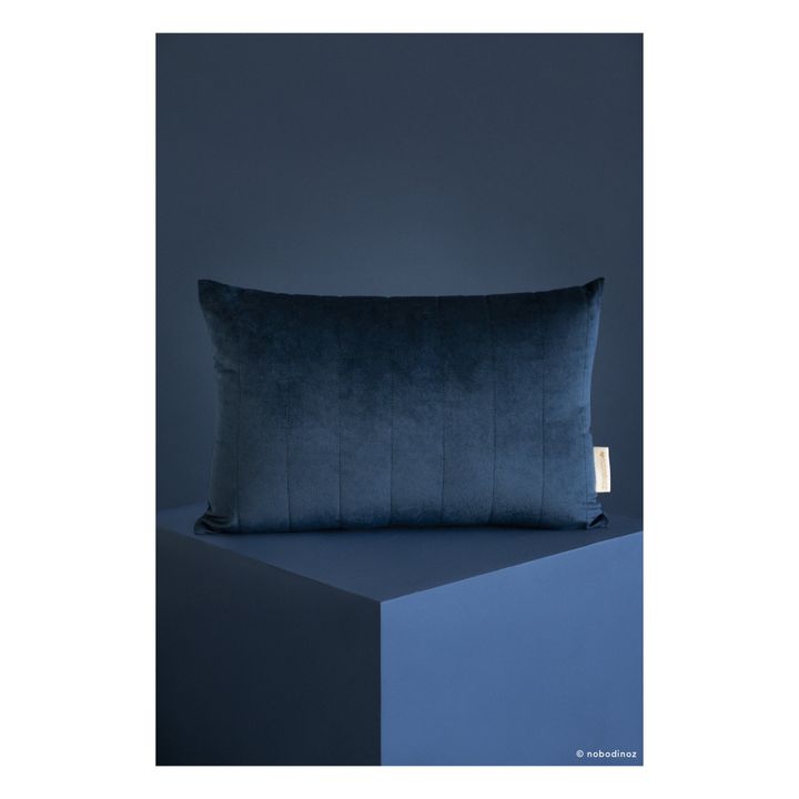 Grand coussin Akamba en velours | Bleu nuit- Image produit n°1