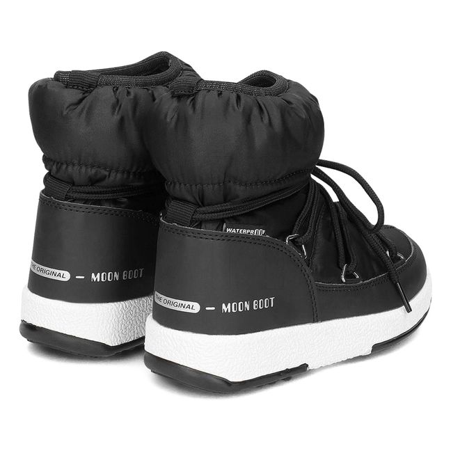 Bota Moon Boot Jr Girl Low de nailon resistente al agua | Negro