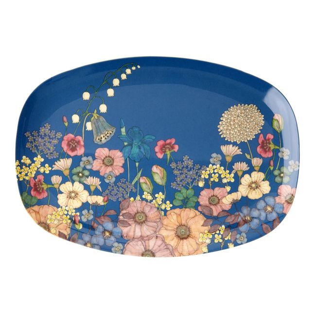 Flower Platter Blue