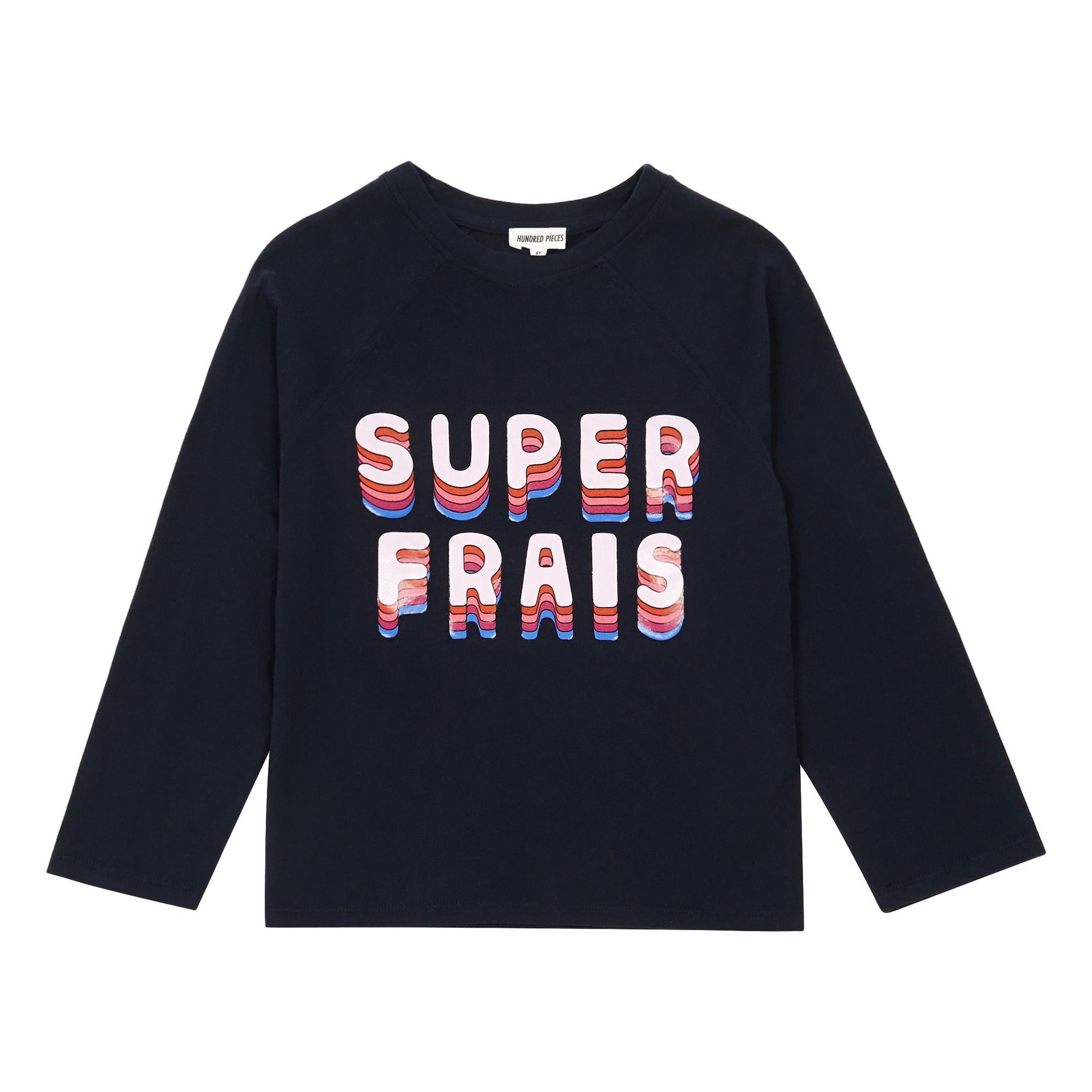 Hundred Pieces - T-Shirt Super Frais - Fille - Bleu nuit