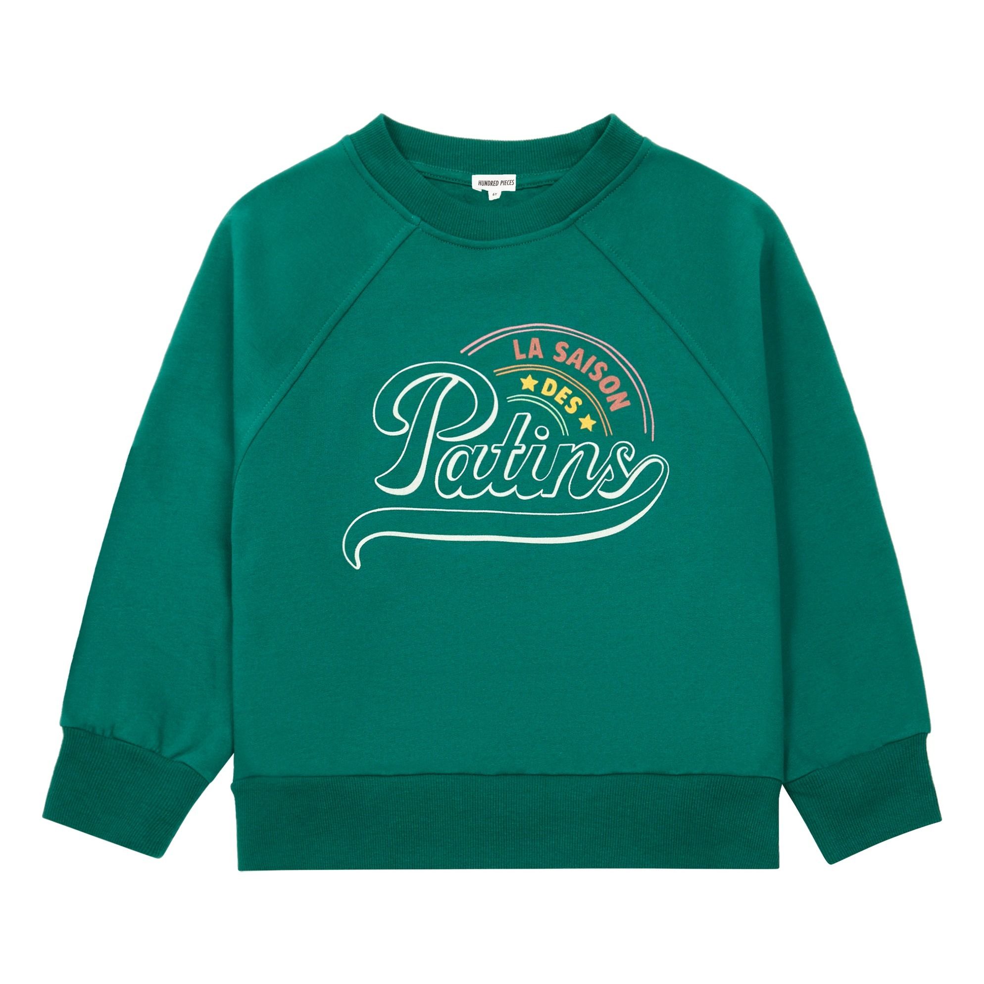 Hundred Pieces - Sweat Saison des Patins - Fille - Vert sapin