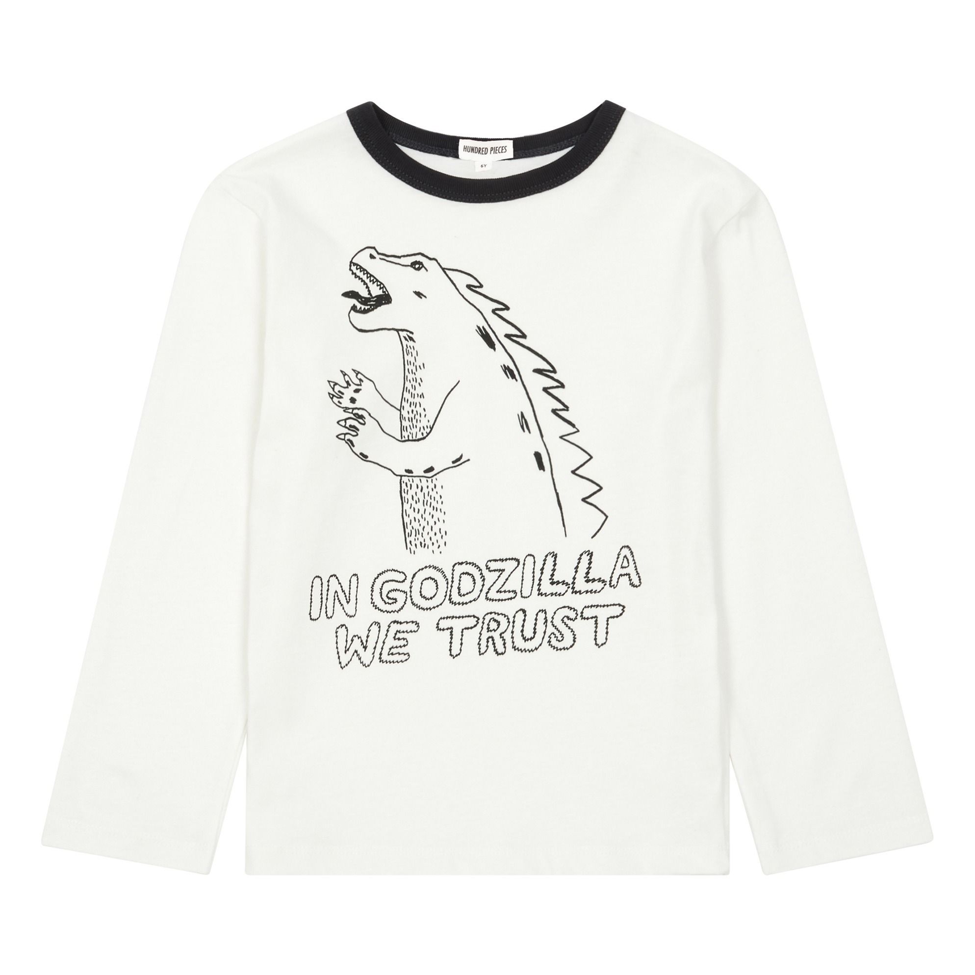 Hundred Pieces - T-Shirt Dino - Garçon - Ecru