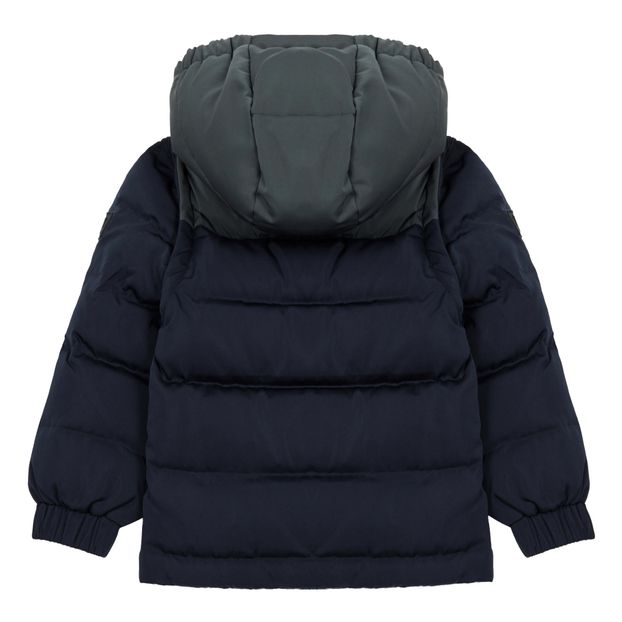 Hooded puffer jacket with removable sleeves Navy blue Hundred