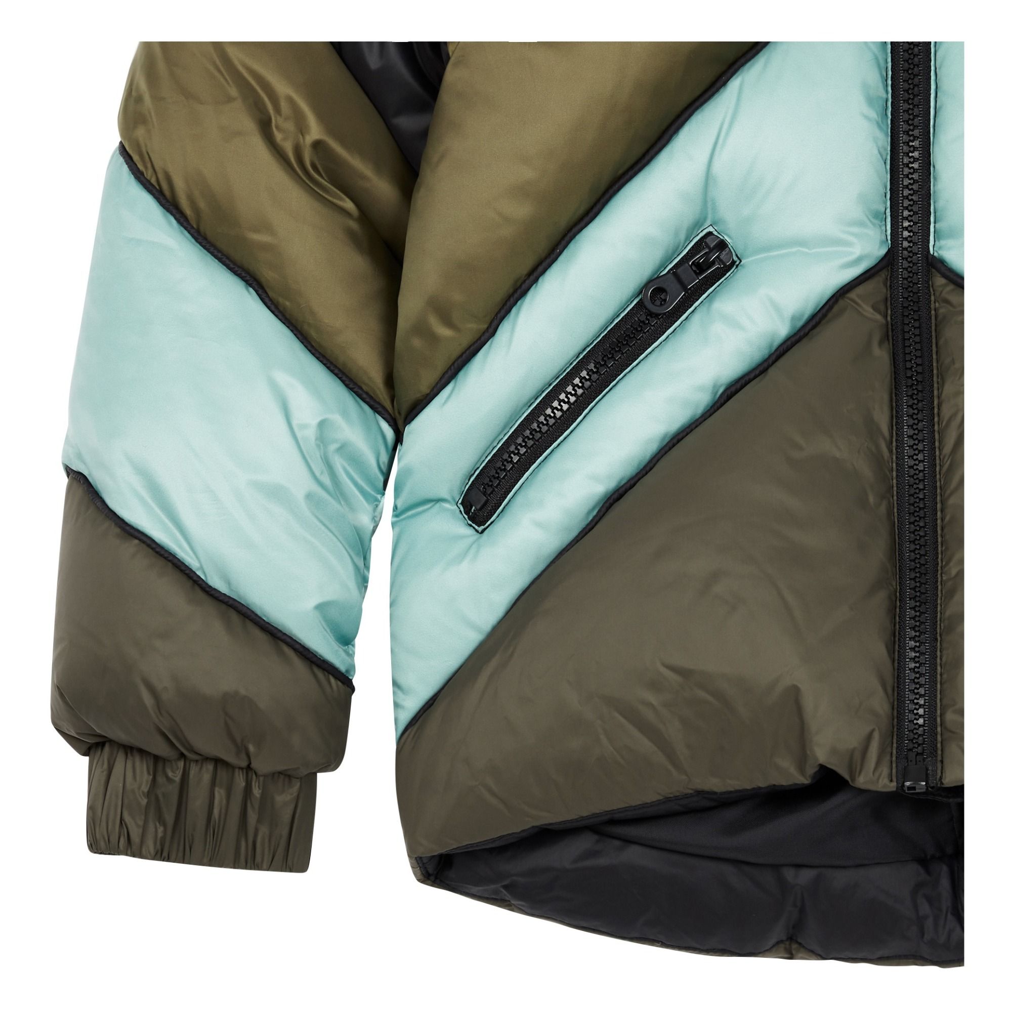 Colour Block puffer jacket Black Hundred Pieces Fashion Teen