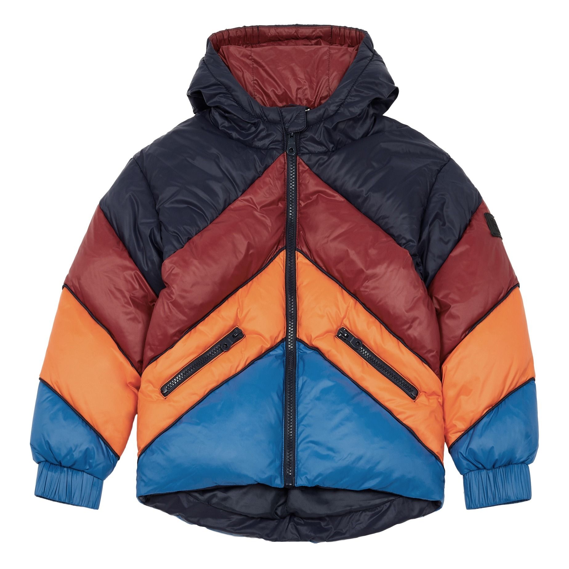 Colour Block puffer jacket Navy blue Hundred Pieces Fashion Teen