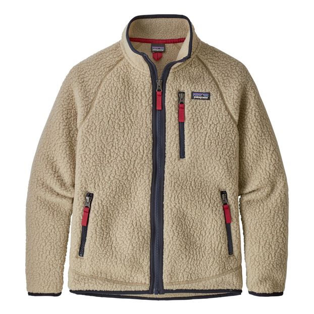 Giacca di pile finta pelliccia Ecru Patagonia Moda Teenager, Bambino
