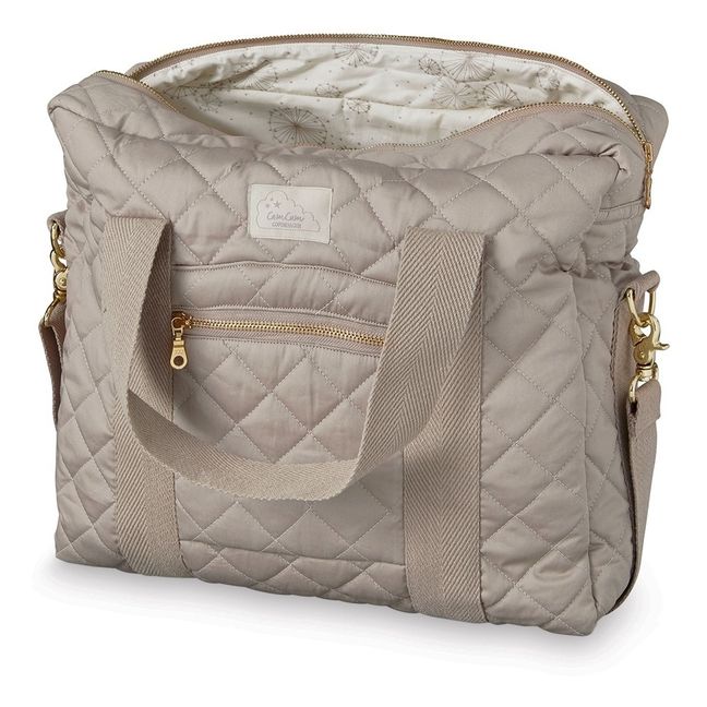 Bolso cambiador de algodón de algodón orgánico | Beige