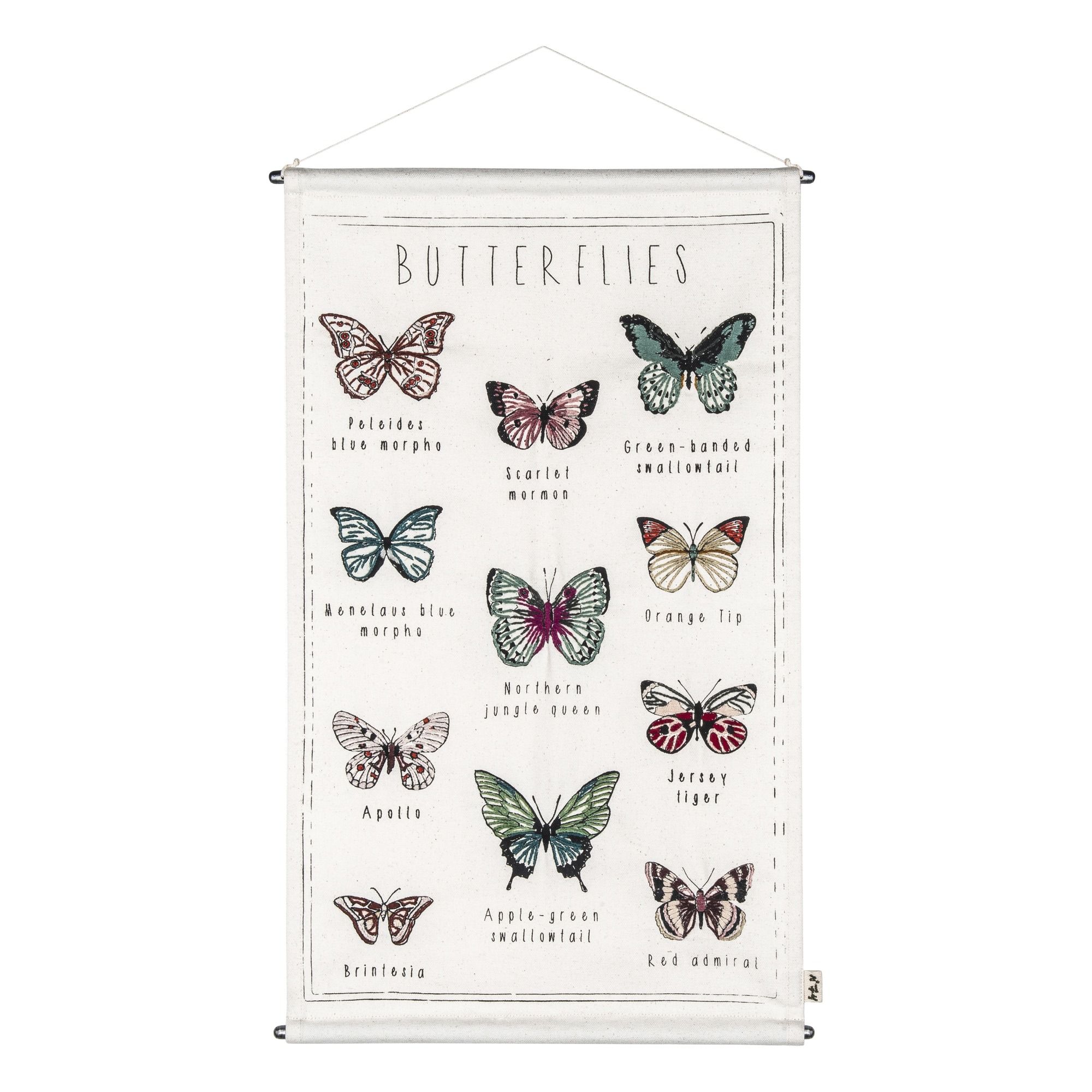 Numero 74 - Poster brodé Papillons - Multicolore