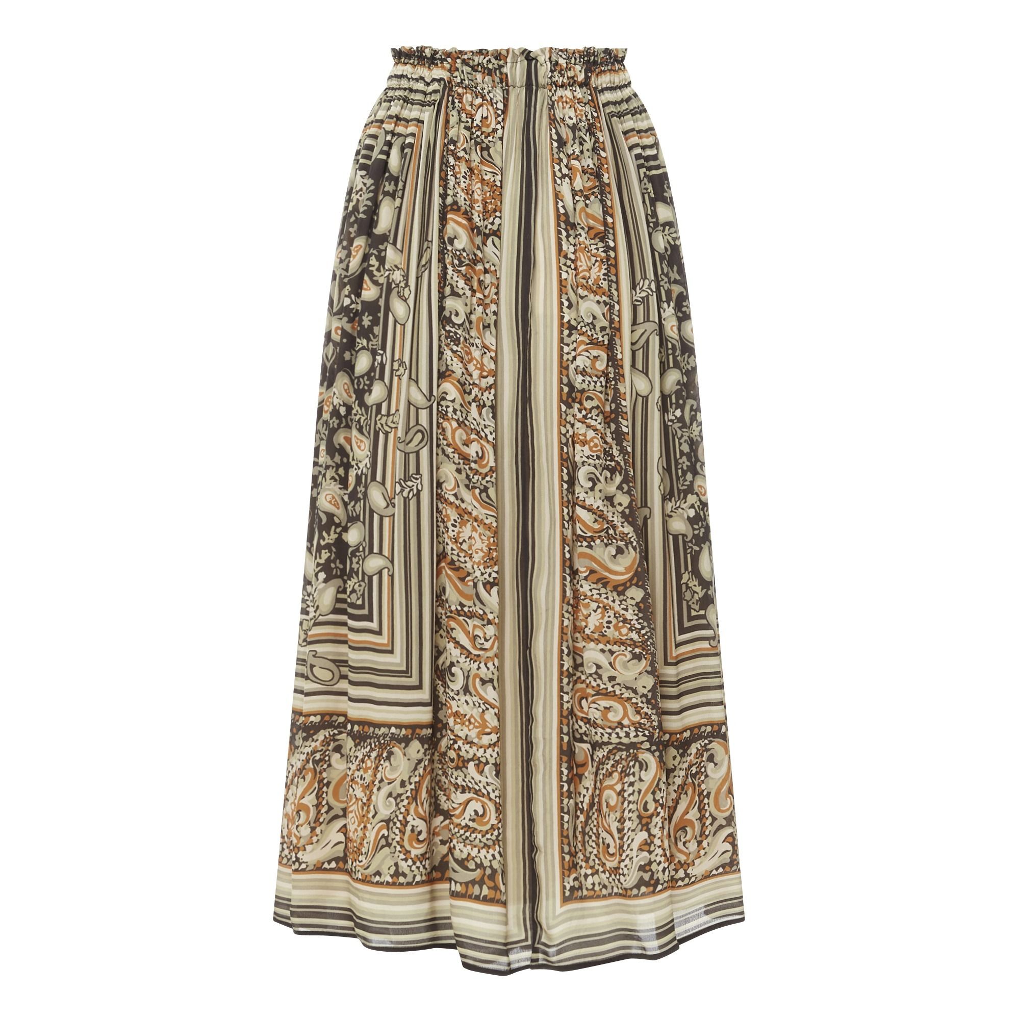 Foulard Printed Skirt Khaki