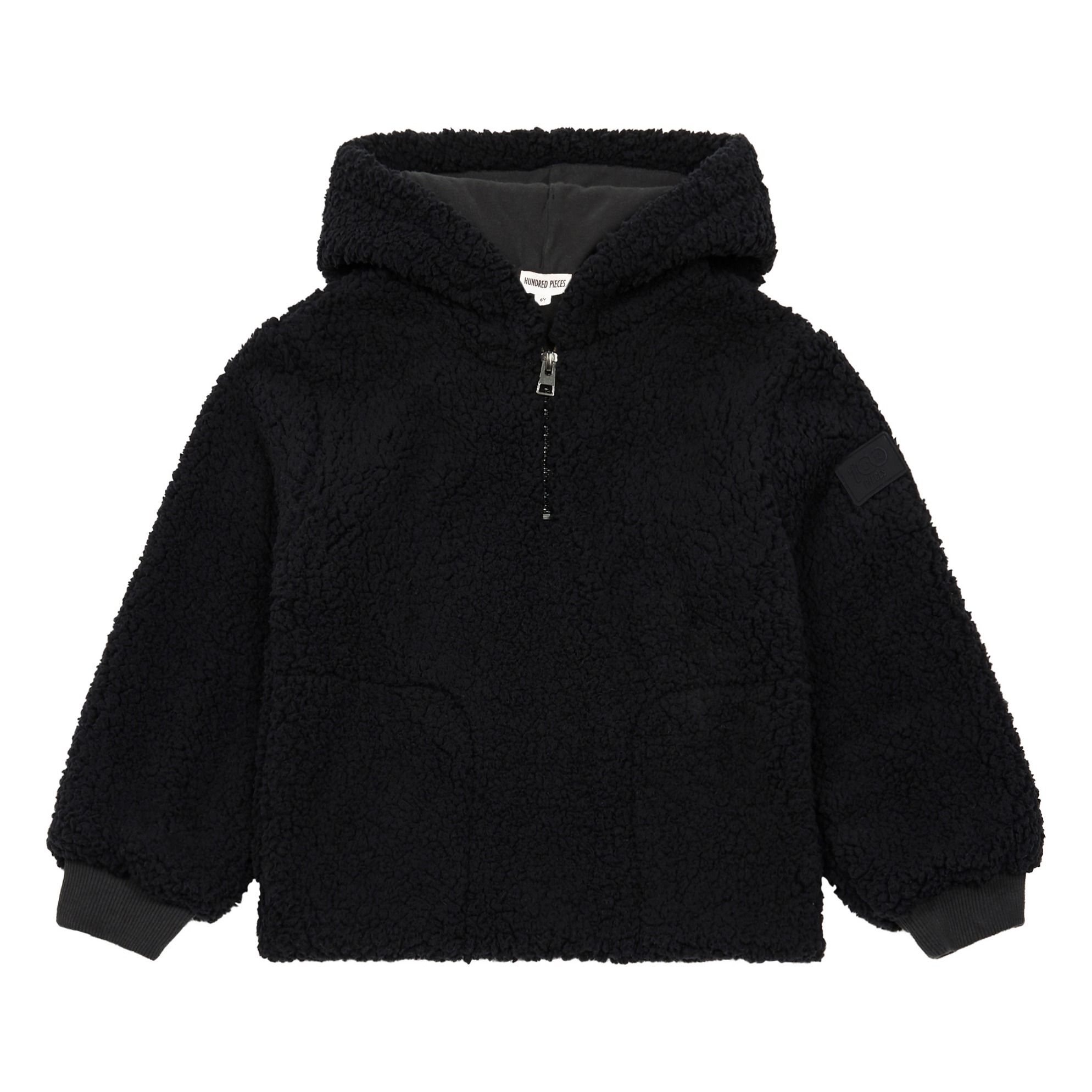 Hundred Pieces - Hoodie Sherpa Zippé - Garçon - Réglisse