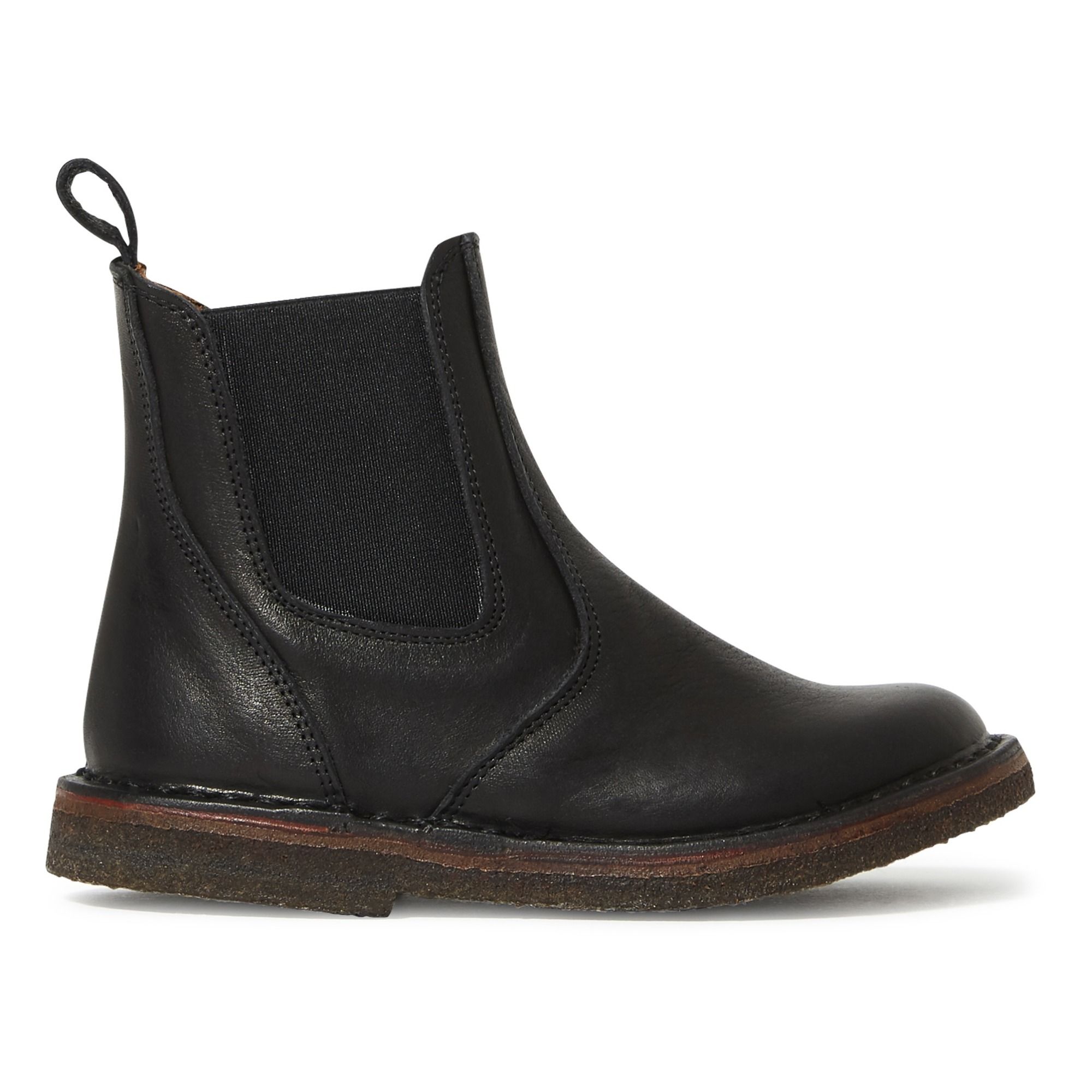 Hombre Botas Chelsea Cuero Cremallera Negro
