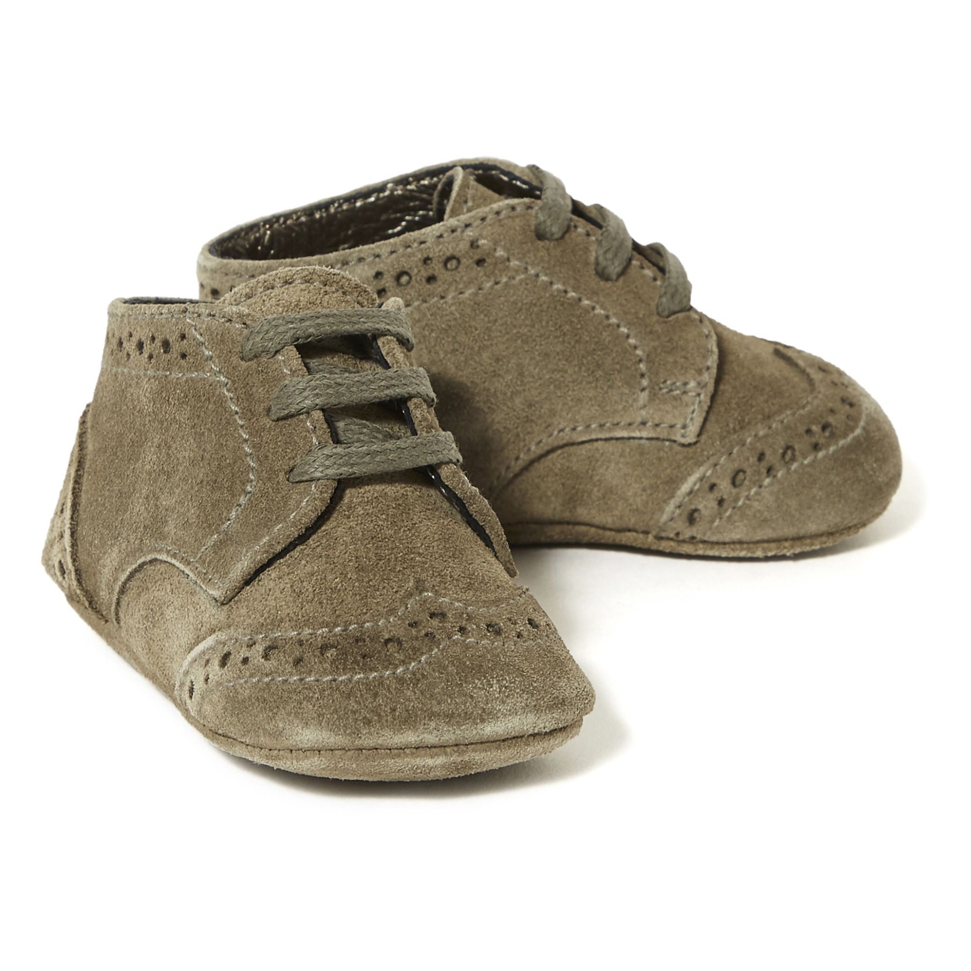 Botines tejido suave Small Verde Kaki Bonpoint Calzado Bebé