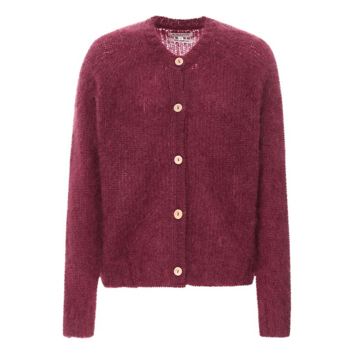 Mohair Cardigan | Burgundy