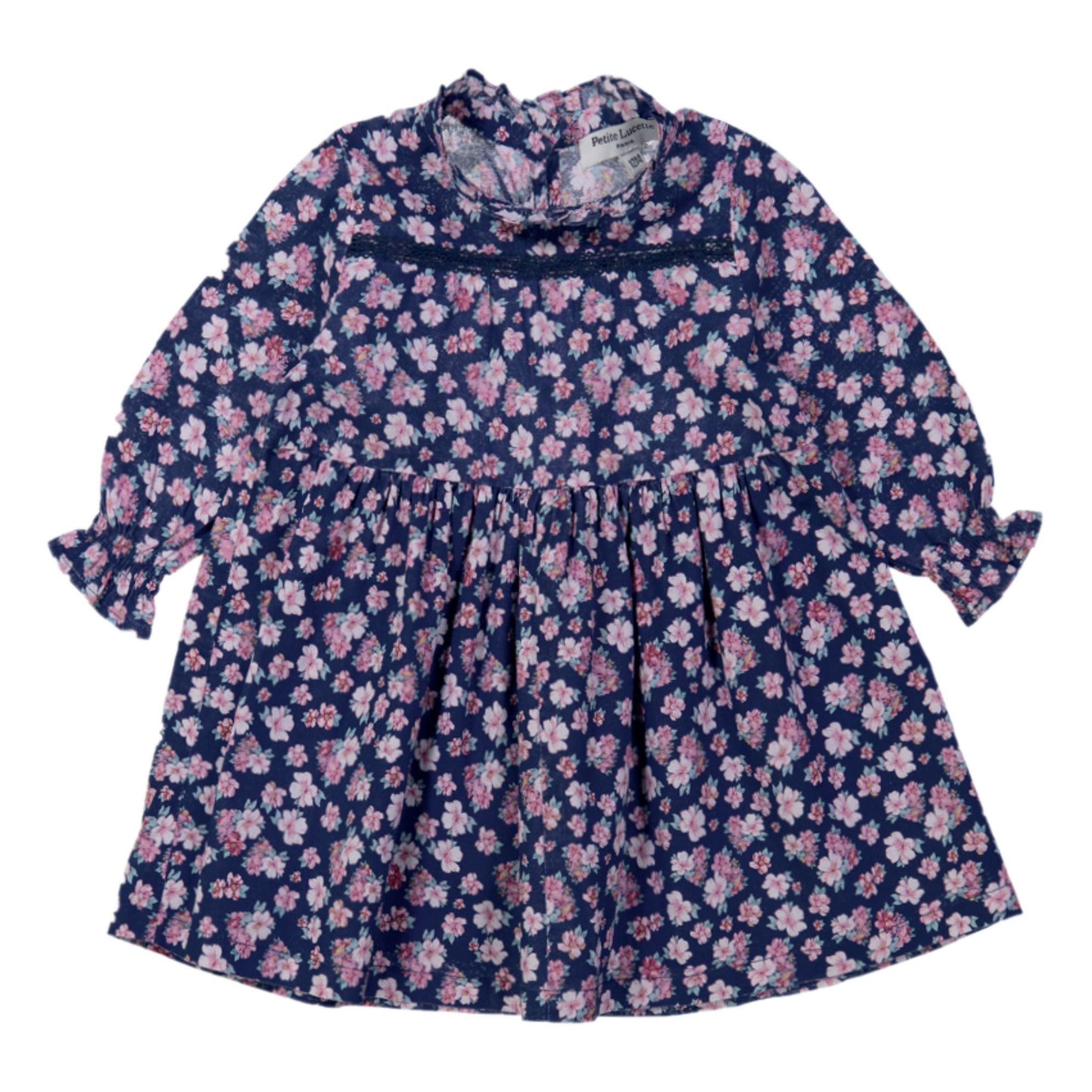 Petite Lucette - Robe Elisabeth - Fille - Bleu nuit