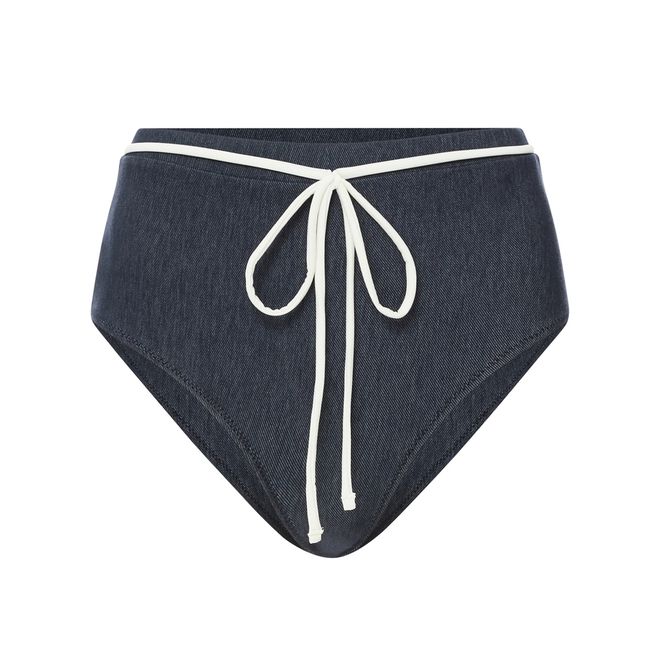 Cora Denim Bikini Briefs | Navy blue
