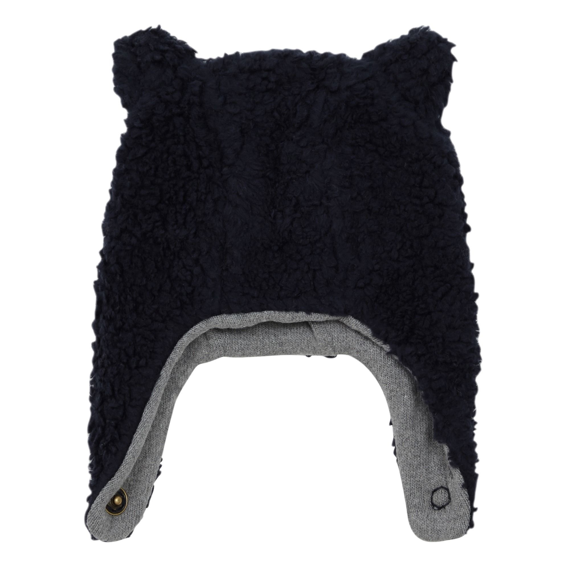 Faux Fur Beanie Hat Navy blue Zhoe 