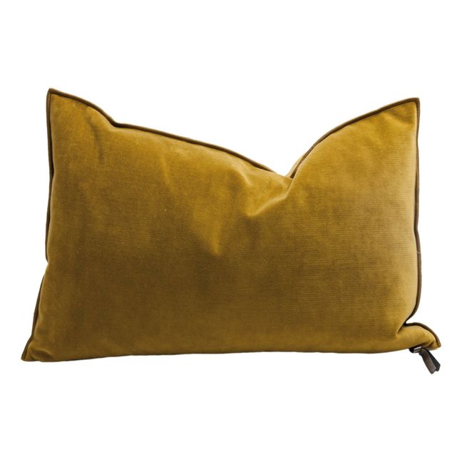 Cuscino viceversa in velluto vintage | Ocra