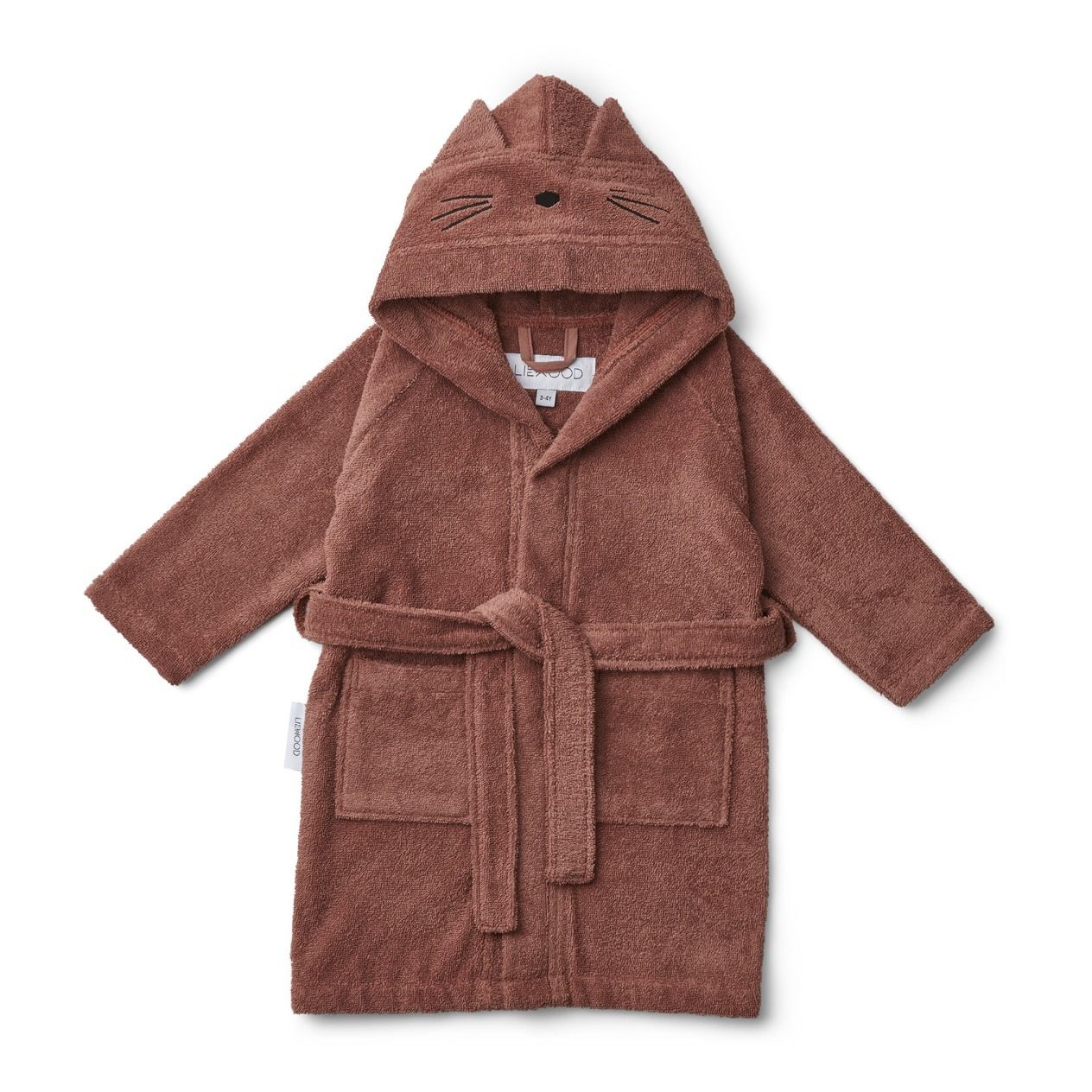 Lily Cat Organic Terry Cloth Robe Dusty Pink Liewood Design