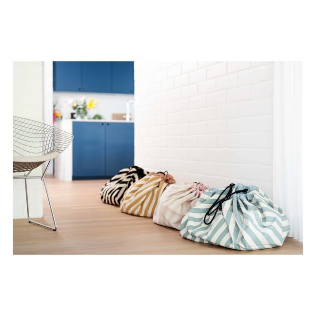Striped Play Mat/Storage Bag | Pink