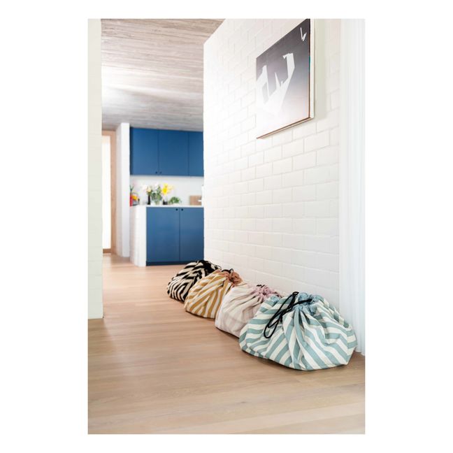 Striped Play Mat/Storage Bag | Green