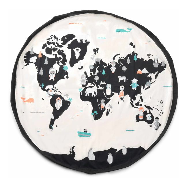 Bolsa/Alfombra de juego - Mapa del mundo | Blanco