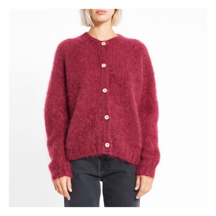 Mohair Cardigan | Burgundy