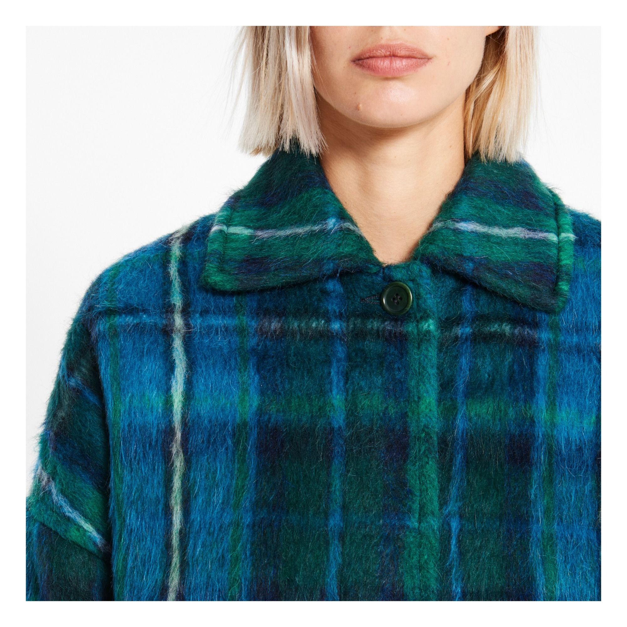 Mohair Coat Blue YMC Fashion Adult