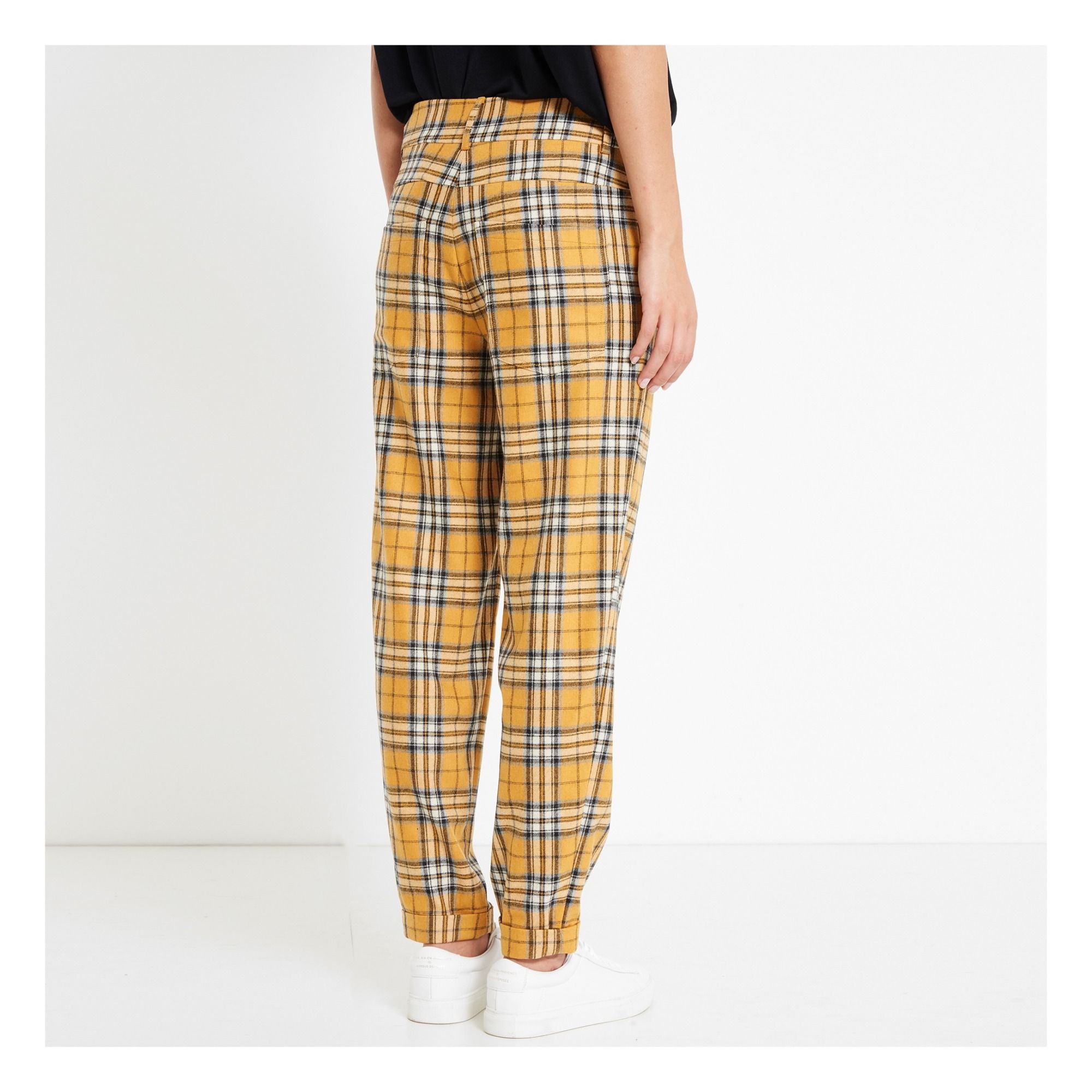 Pantalone a quadri Jarvis Giallo senape Margaux Lonnberg Moda Adulto