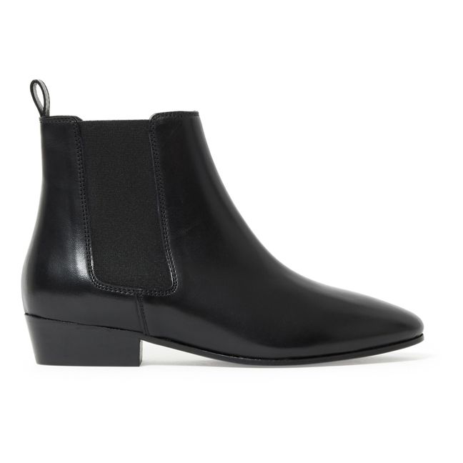 n°66 Leather Ankle Boots Black