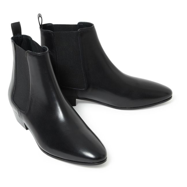 n°66 Leather Ankle Boots Black