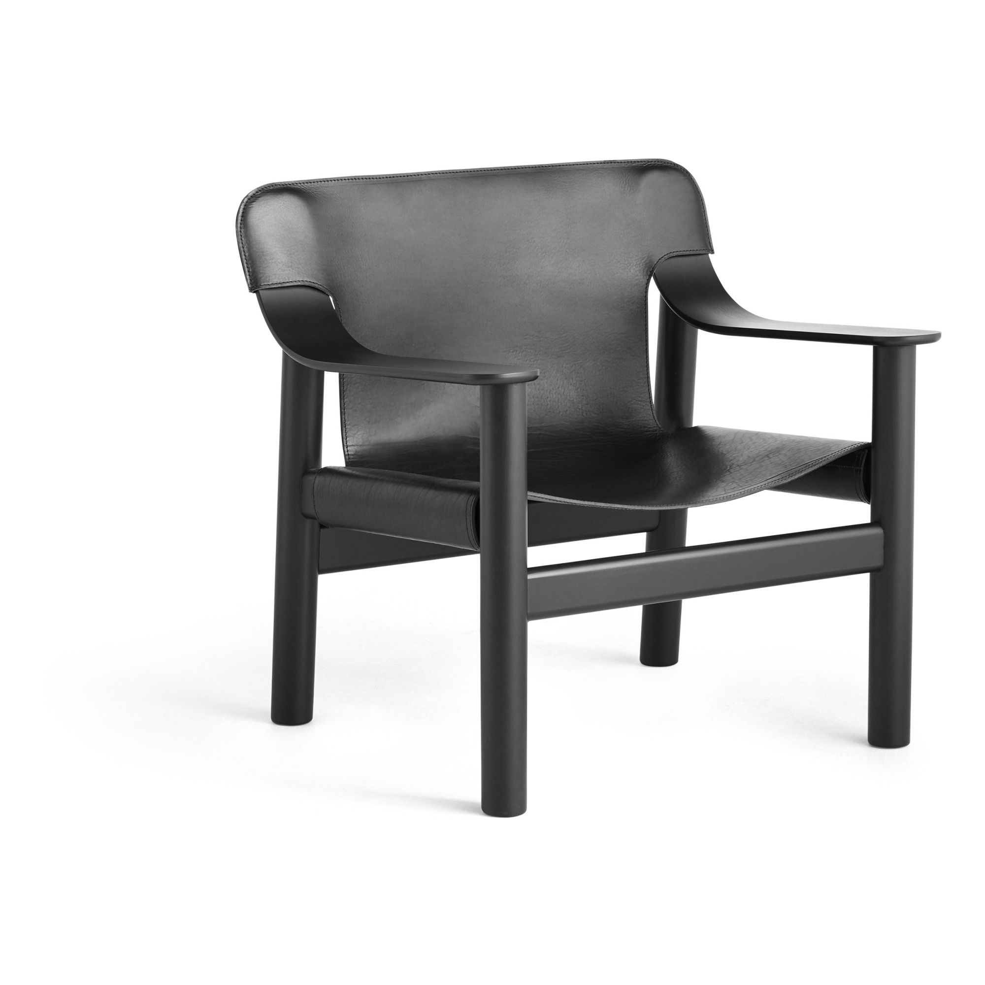 Hay - Fauteuil Bernard en chêne et cuir, Shane Schneck - Noir