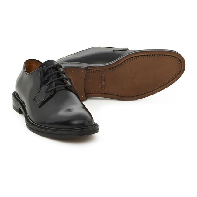 Polido 7336 Leather Derby Shoes Black
