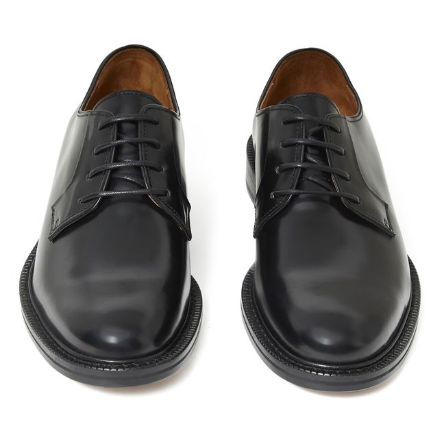 Polido 7336 Leather Derby Shoes Black