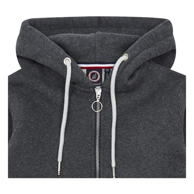 Zipper Hooded Sweatshirt Charcoal grey