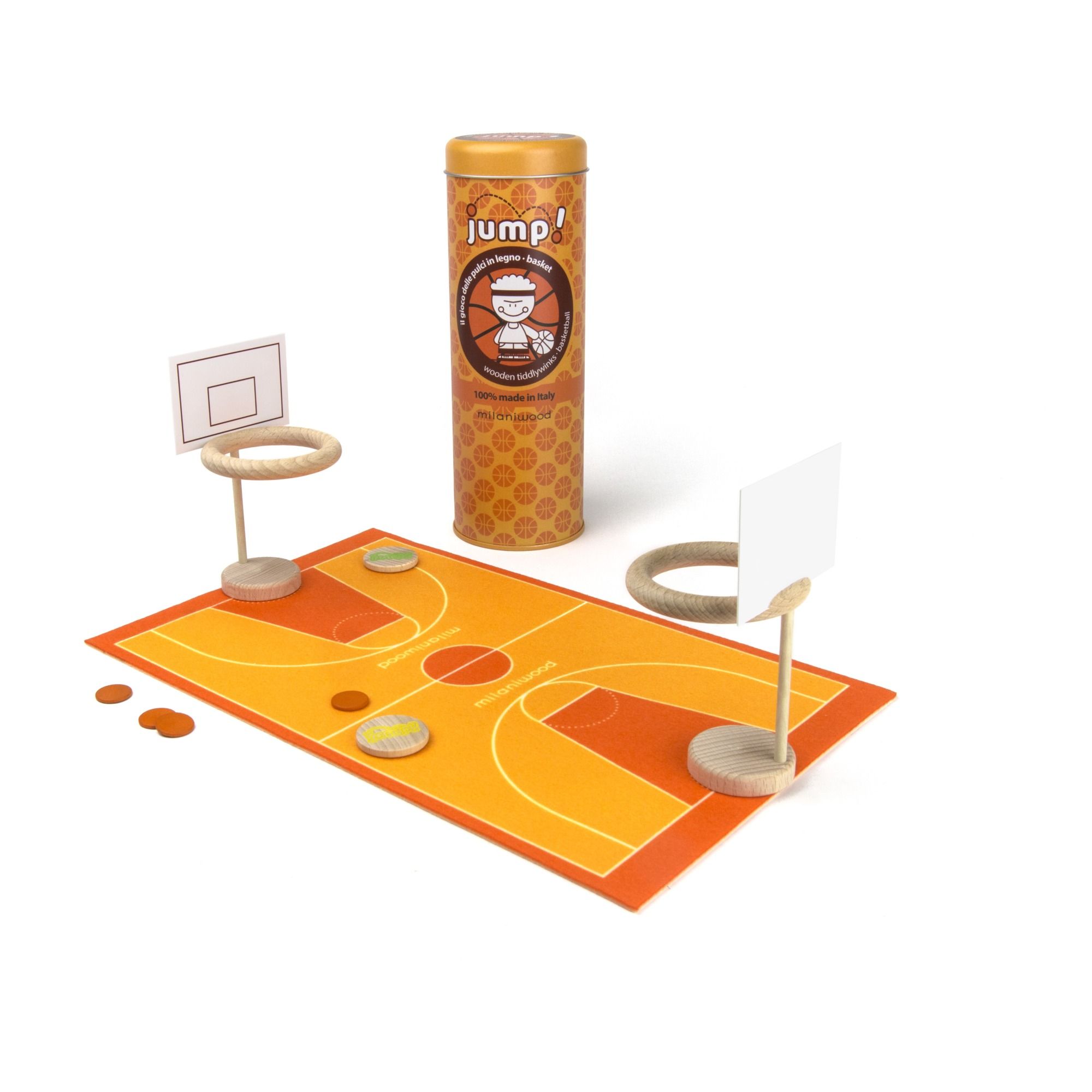 Milaniwood - Jeu de puces Basket - Orange